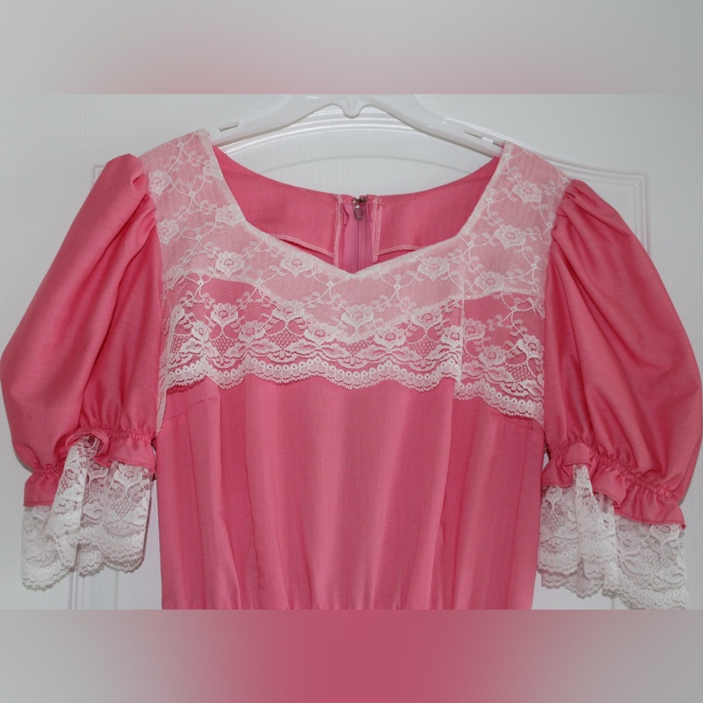 Pink & White Vintage Square Dance Dress Size 12 - Picture 3 of 11